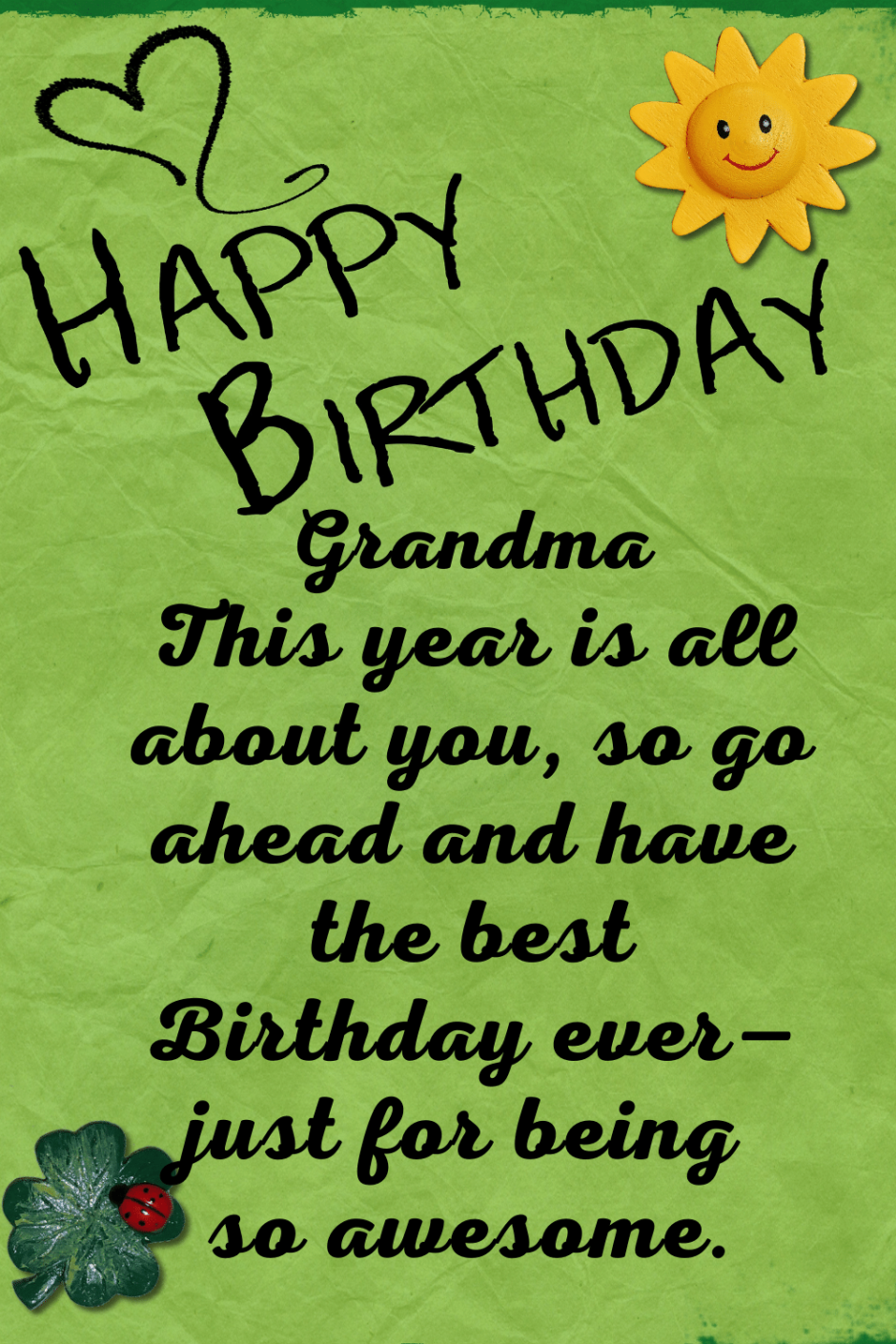 Happy Birthday Sayings for Grandma