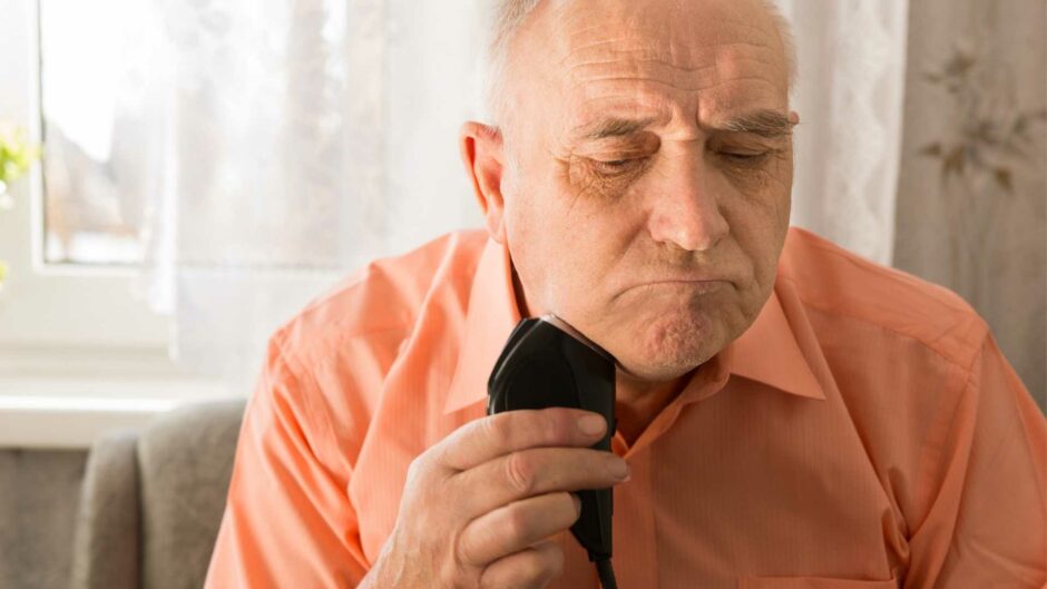 Older Man Shaving