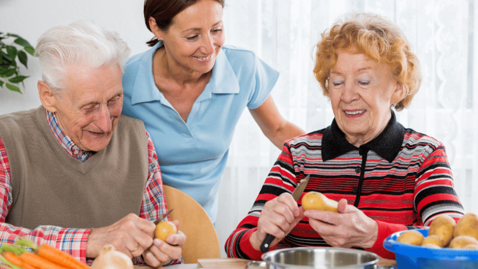 Seniors Cooking with Loved One