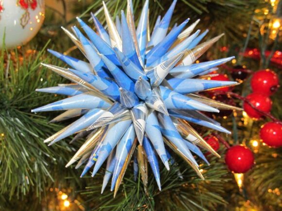 Blue Polish Star Christmas Ornament