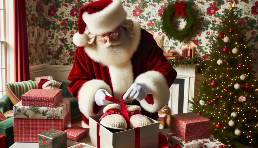 Santa Wrapping Slippers